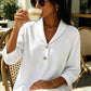 Women's Shawl Collar Button Front Blouse