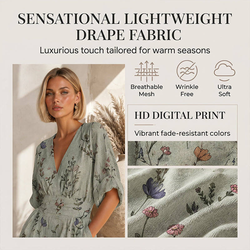 ⌛Limited-time offer-Women's Elegant V-Neck Printed Jumpsuit