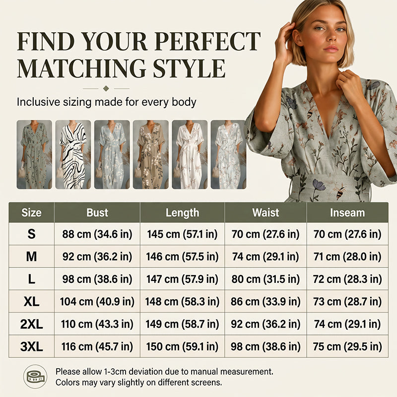 ⌛Limited-time offer-Women's Elegant V-Neck Printed Jumpsuit