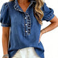 🔥Limited-time offer-Women's Ruffle Collar Denim Top