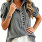 🔥Limited-time offer-Women's Ruffle Collar Denim Top