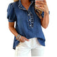 🔥Limited-time offer-Women's Ruffle Collar Denim Top