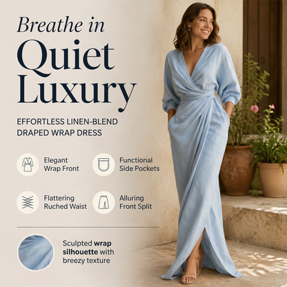 ⌛Limited-time offer-Women's Elegant V-Neck Wrap Maxi Dress