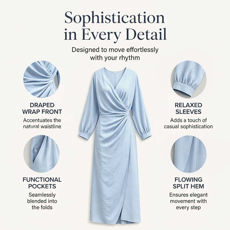 ⌛Limited-time offer-Women's Elegant V-Neck Wrap Maxi Dress