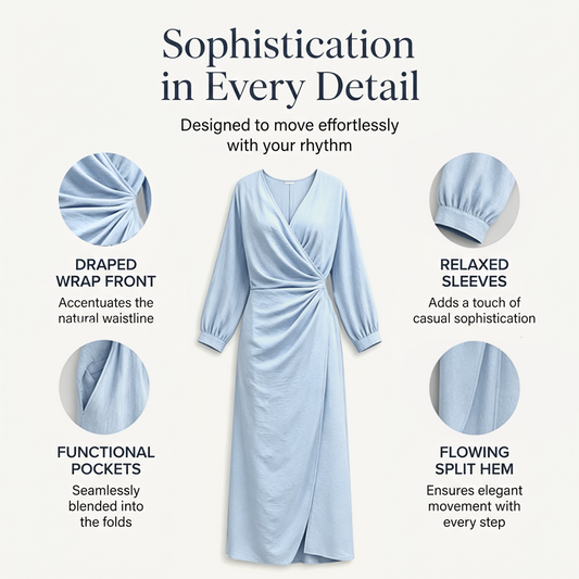 ⌛Limited-time offer-Women's Elegant V-Neck Wrap Maxi Dress