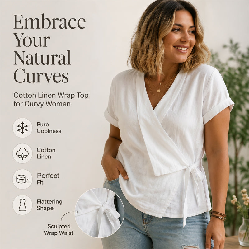💥50% off on the last day-Women's Short Sleeve V-Neck Tie-Waist Top