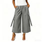 👖Women's Cropped Wide-Leg Cargo Pants – High Waist Street Style Trousers ✨