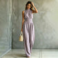 💥50% off on the last day-Women's Sleeveless Mock Neck Wide-Leg Jumpsuit