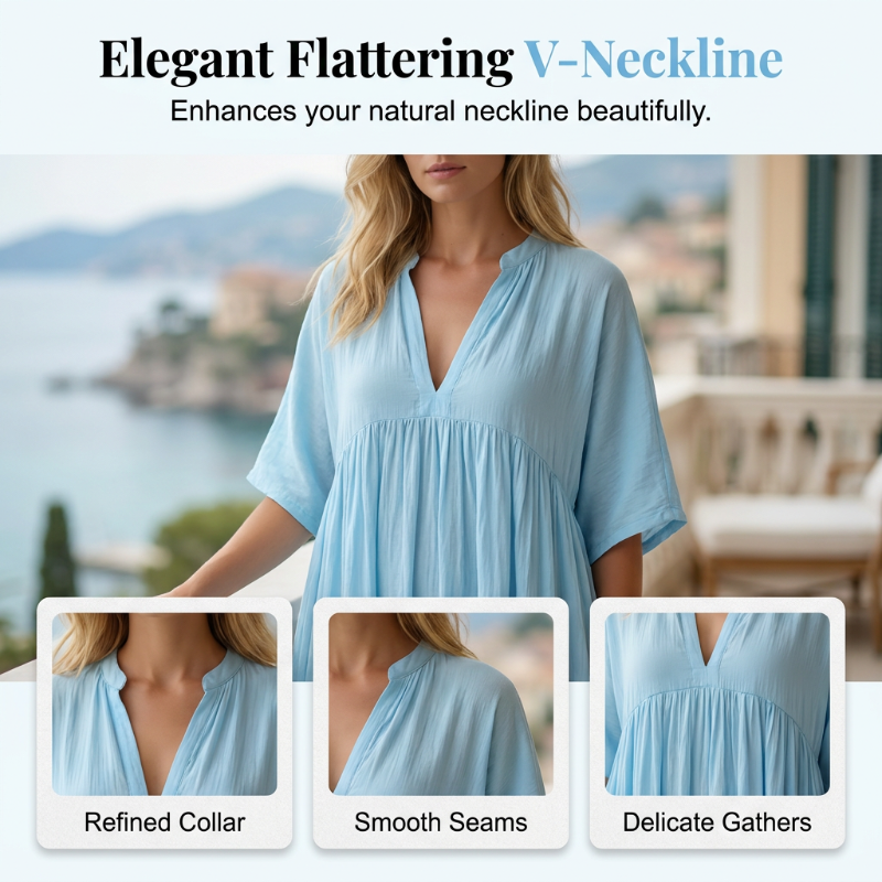 💥50% off on the last day-Women’s Flowy V-Neck Summer Maxi Dress