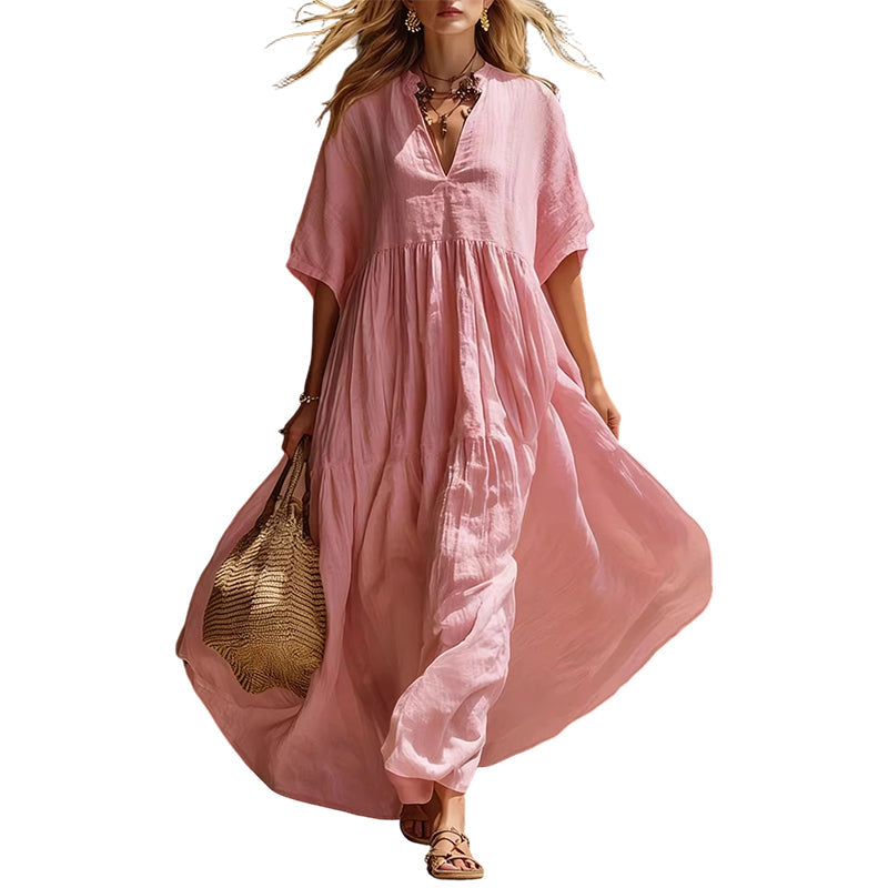 💥50% off on the last day-Women’s Flowy V-Neck Summer Maxi Dress