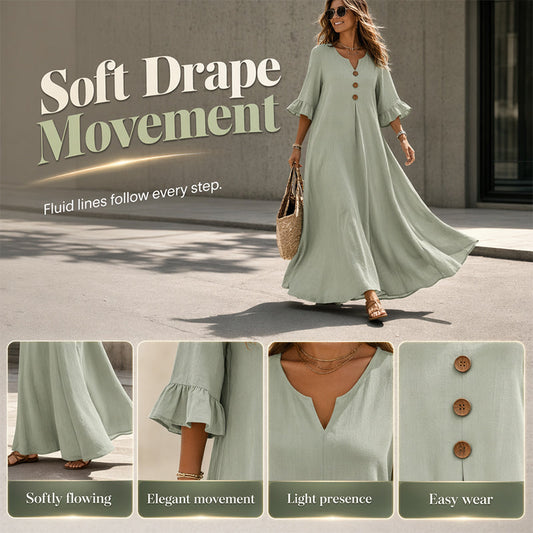 Women’s V Neck Loose Maxi Dress