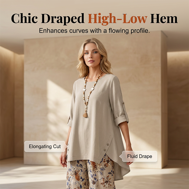 Women's Cotton Linen Half Sleeve Top