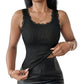 Women's Slim Fit Sleeveless Top Ribbed Cami with Built-in Cups and Lace