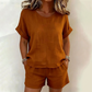Women's Short Sleeve Top & Shorts 2-Piece Set