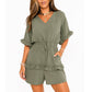 👗 50% OFF NOW! 🌸 Women's Casual V-Neck Romper – Flowy & lightweight – Perfect for beach days or summer parties – easy, breezy one-piece style ✨🌊