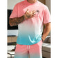 Men's Gradient Short Sleeve and Shorts Set