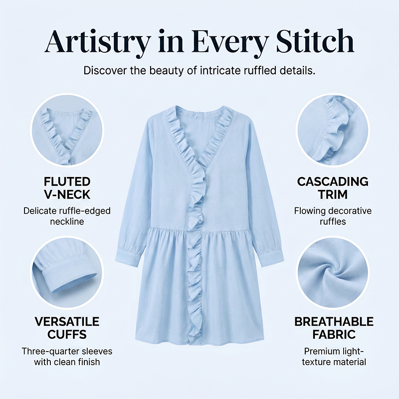Women's Elegant Ruffled V-Neck Top