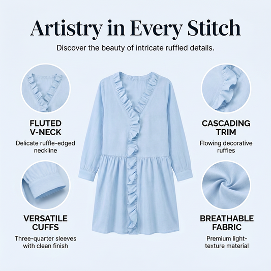 Women's Elegant Ruffled V-Neck Top