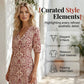 Women's V-Neck Printed Half-Sleeve Maxi Dress