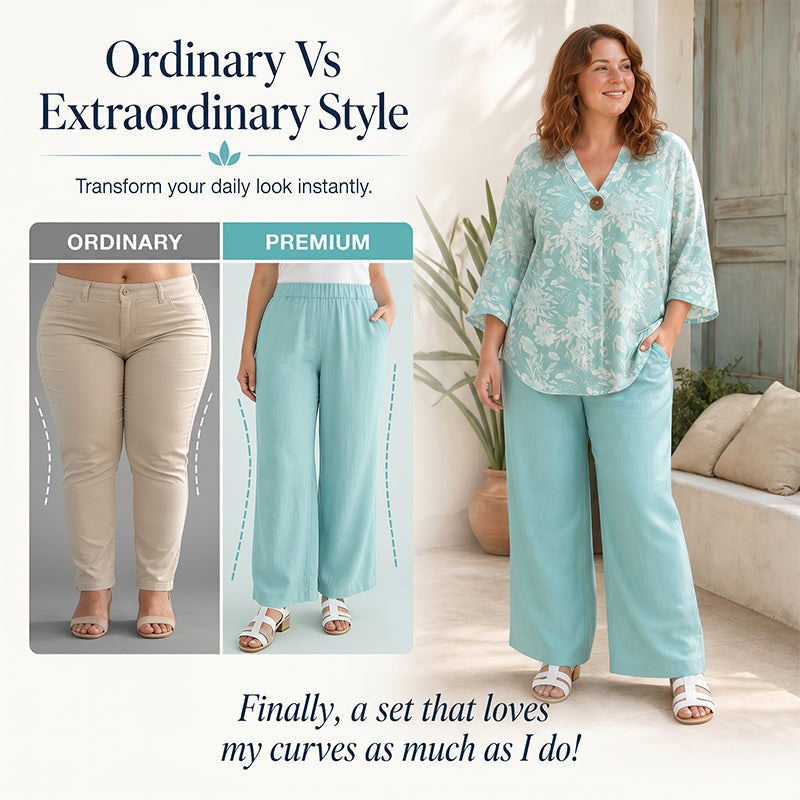 Women's Casual V-Neck 2-Piece Set