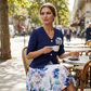 Women's Elegant Half-Sleeve Floral Dress