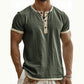 Men's Short Sleeve Breathable Henley Shirt