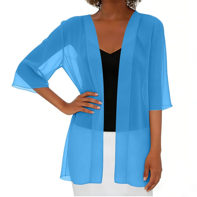 Women's Chiffon Open Front Cardigan Loose