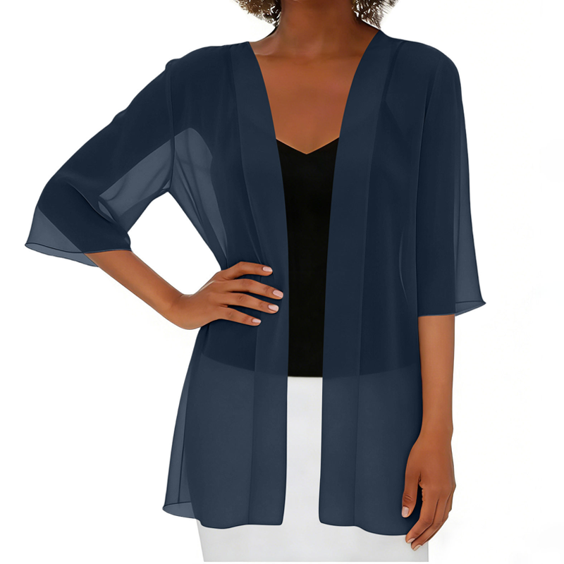 Women's Chiffon Open Front Cardigan Loose