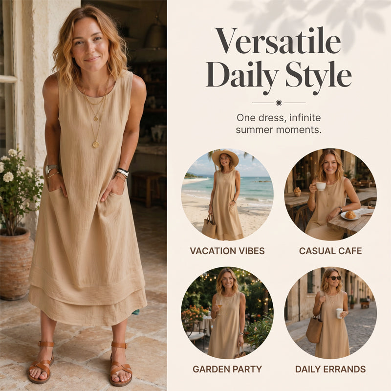 Women's Summer Sleeveless Tiered Dress