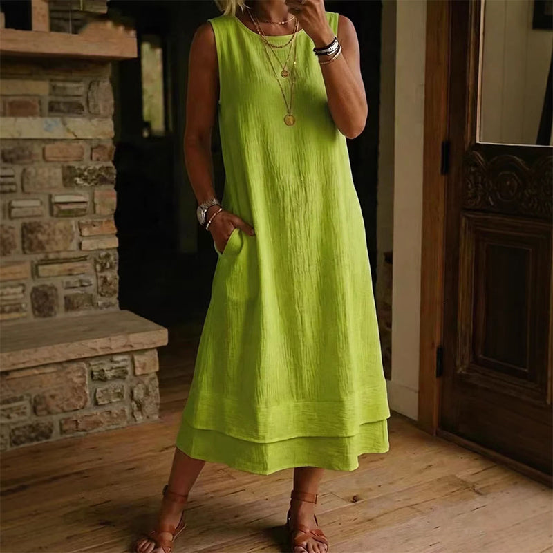 Women's Summer Sleeveless Tiered Dress