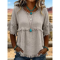 Women's Casual Fringe-Trim Ruffle Sleeve Top