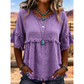 Women's Casual Fringe-Trim Ruffle Sleeve Top