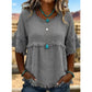 Women's Casual Fringe-Trim Ruffle Sleeve Top