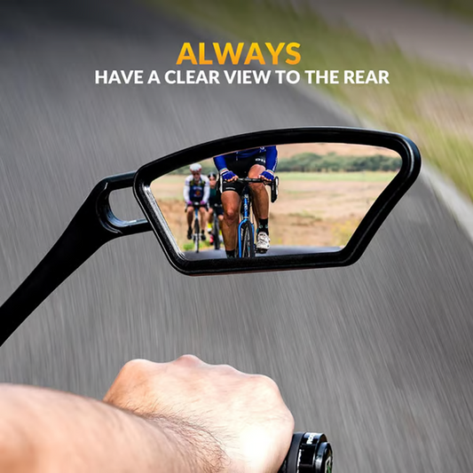 💥360° Rotatable Bicycle Rearview Mirror – Shock-Absorbing Arm, Weather-Resistant, Universal Mount 🛡️