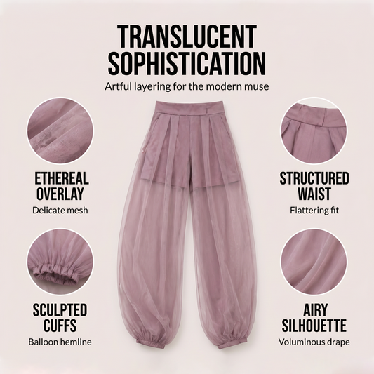 Women's Mesh Panel Lantern Pants