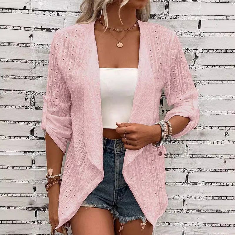 🌸Summer Specials-Women's Casual Textured Open Front Cardigan