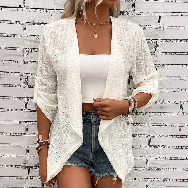 🌸Summer Specials-Women's Casual Textured Open Front Cardigan