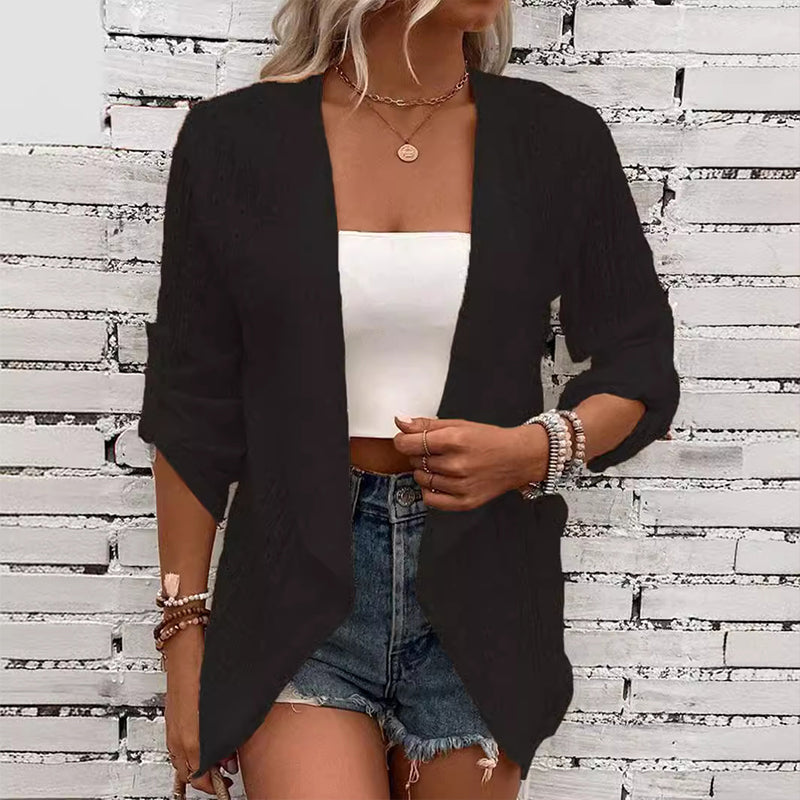 🌸Summer Specials-Women's Casual Textured Open Front Cardigan
