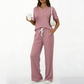 Women's Ribbed Knit Top & Pants 2-Piece Set