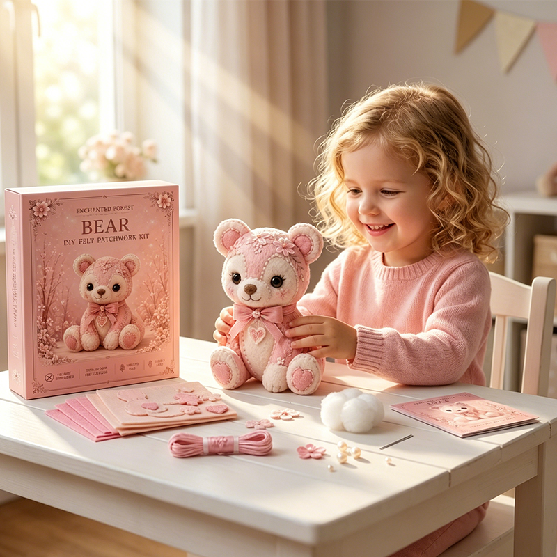 🎀50% OFF🎁Pink Enchanted Forest DIY Felt Patchwork Kit