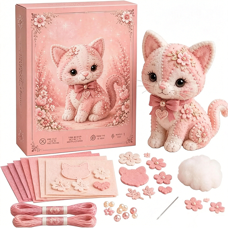 🎀50% OFF🎁Pink Enchanted Forest DIY Felt Patchwork Kit