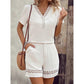 Women's V Neck Short Sleeve Top and Shorts Set