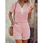 Women's V Neck Short Sleeve Top and Shorts Set