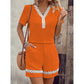 Women's V Neck Short Sleeve Top and Shorts Set