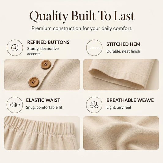 ✨ 2-piece set – loose top & comfortable trousers – soft fabric, elastic waistband & versatile combination options – can be worn separately or together – suitable for any occasion