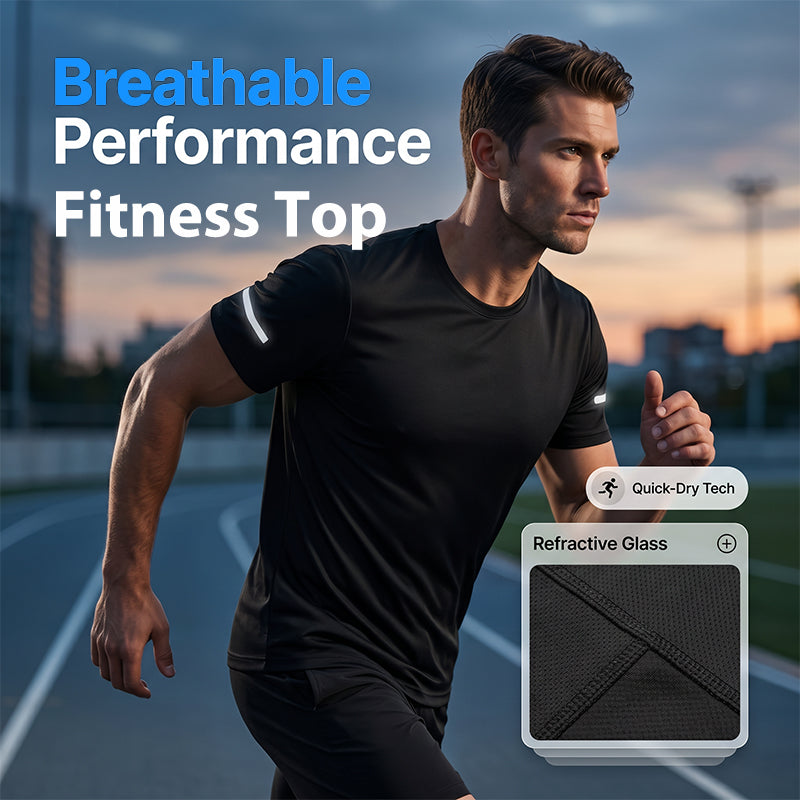 Men Sports Training Tee Breathable Fitness Top