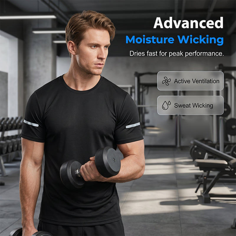 Men Sports Training Tee Breathable Fitness Top