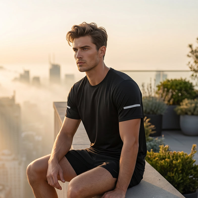 Men Sports Training Tee Breathable Fitness Top