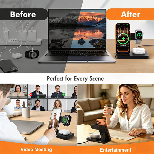 🔥New Arrivals & Special Offers-3-in-1 Foldable Wireless Charging Stand