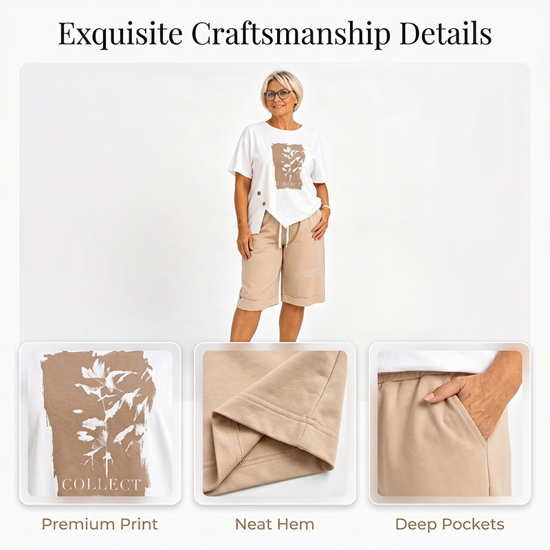 Women Casual Two Piece Summer Shorts Set